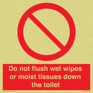 Do not flush wet wipes or moist tissues down the toilet